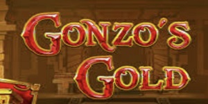 Gonzo's Gold Slot game interface showing the 5x5 grid and Incan temple background