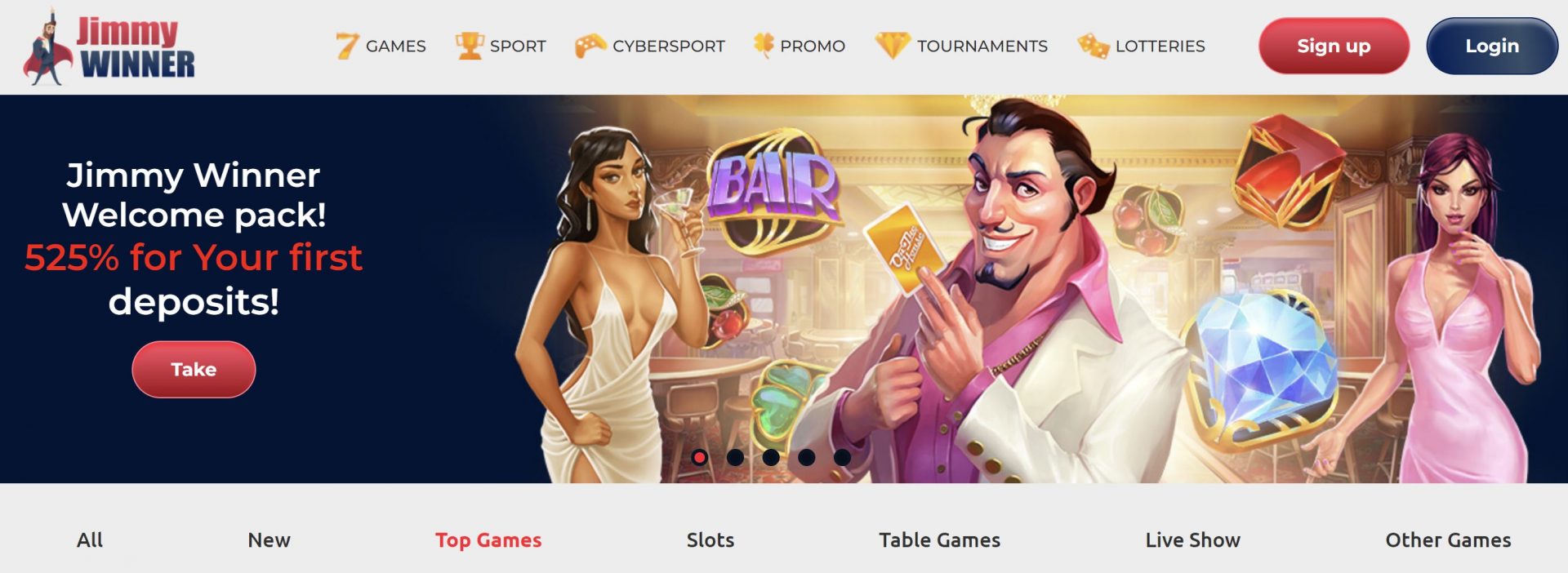 Screenshot of the Fortune Clock Casino homepage showing slots and promotions