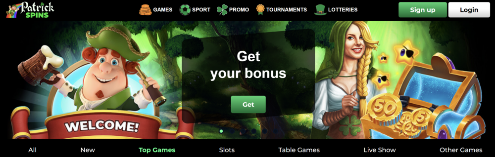 Patrick Spins Casino No Deposit Bonus