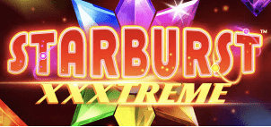Starburst XXXtreme slot game logo and cosmic background