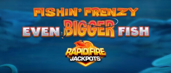 Fishin Frenzy Even Bigger Fish - Non GamStop Casino Fishin Frenzy Even Bigger Fish main game screen showing the reels and aquatic background