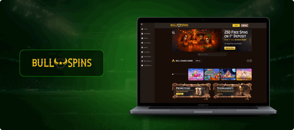 BullSpins Casino Homepage Overview