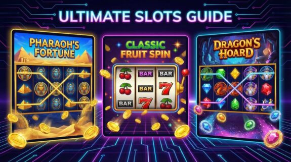 Ultimate slots guide with Egyptian fruit and dragon themed slot machines