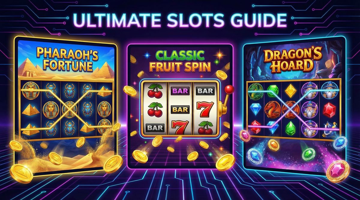 Ultimate slots guide with Egyptian fruit and dragon themed slot machines