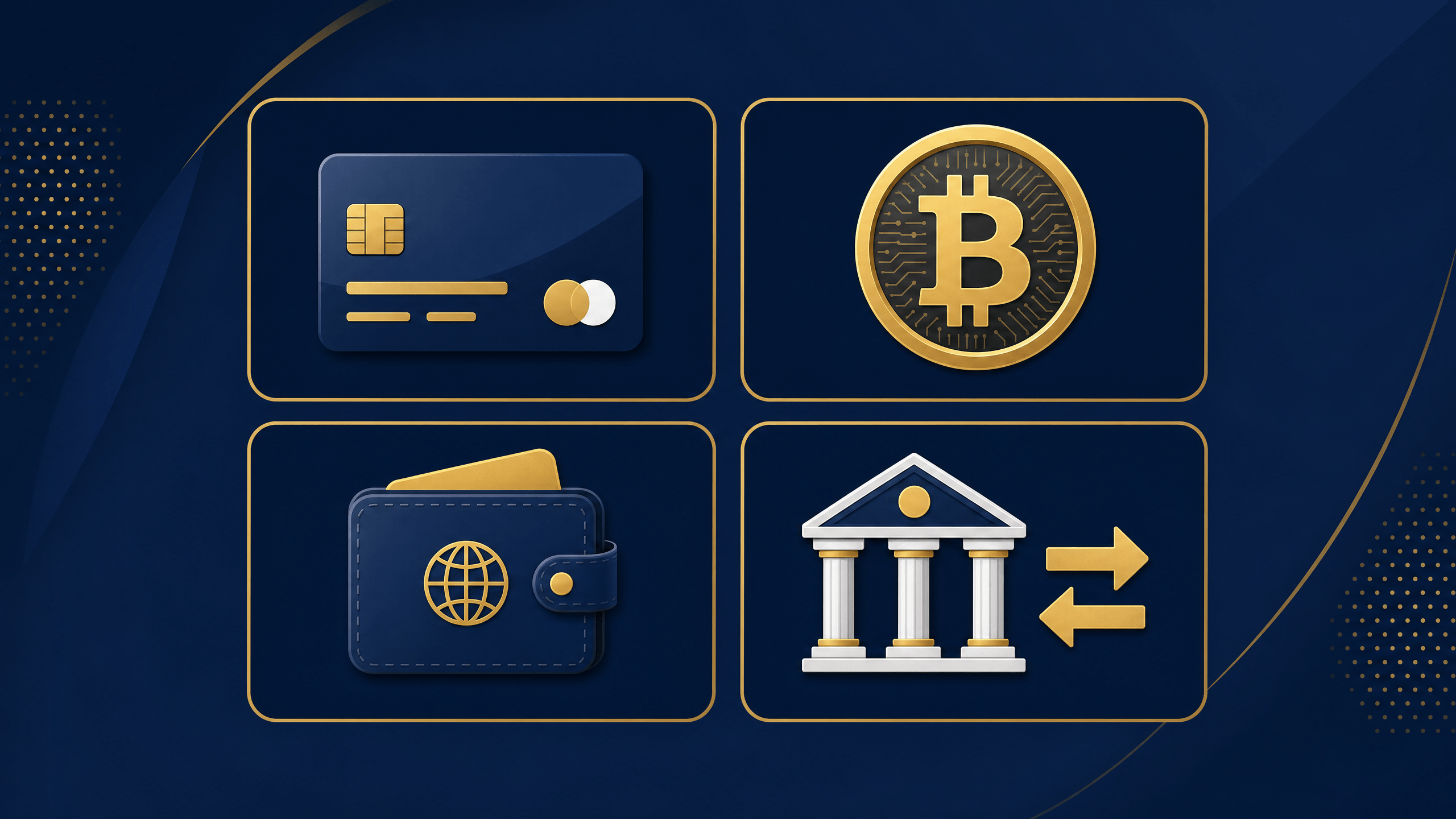 Payment methods at non-GamStop casinos - credit card, Bitcoin, e-wallet, bank transfer
